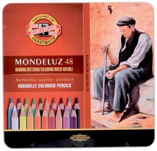 Koh-i-noor pastelky akvarelové umělecké MONDELUZ souprava 48 ks v plechové krabičce - neuveden