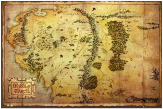 Plakát Hobbit - Mapa Středozemě - 
