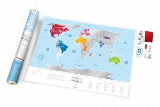 Stírací mapa světa Travel Map – Silver World - neuveden