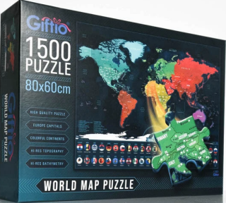 Puzzle mapa světa 1500 dílků - neuveden