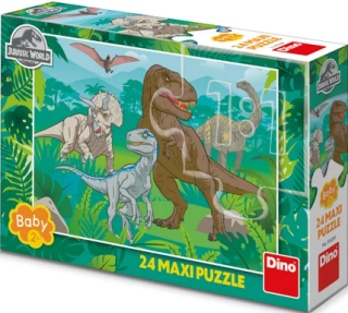 JURSKÝ SVĚT 24 maxi Puzzle - JURASIC WORLD (350281) (Defekt) - neuveden