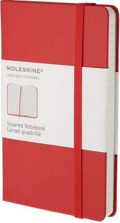 Moleskine  - zápisník - čtverečkovaný, červený S - neuveden