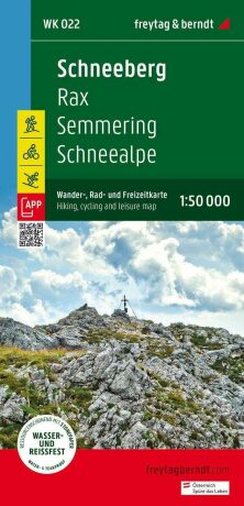 Schneeberg - Rax 1:50 000 / turistická, cyklistická a rekreační mapa - neuveden