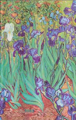 Diář Paperblanks 2025, Van Gogh’s Irises - 12M, Maxi, horizontální - 