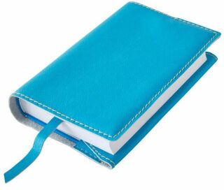 Variabilní kožený obal na knihu se záložkou - kůže modrá - neuveden
