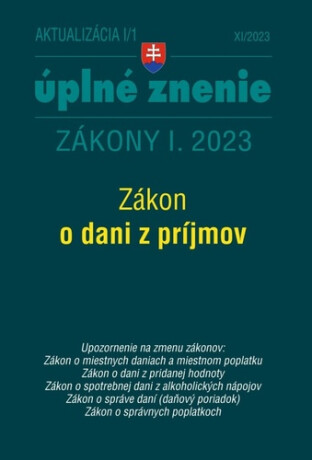 Aktualizácia I/1 2023 – daňové a účtovné zákony - 