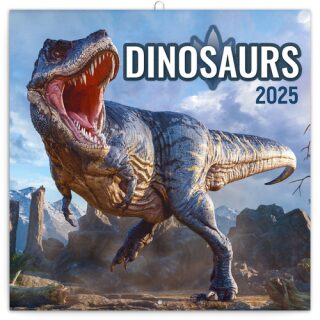 Kalendář 2025 poznámkový: Dinosauři, 30 × 30 cm - neuveden