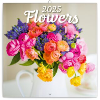 Kalendář 2025 poznámkový: Květiny, 30 × 30 cm - neuveden