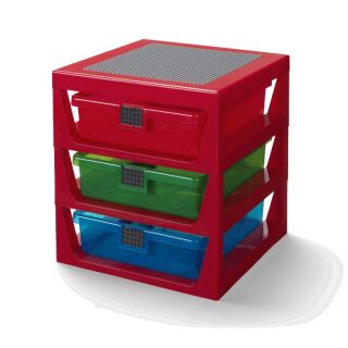 LEGO organizér se třemi zásuvkami - červená - neuveden