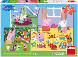 Puzzle Peppa Pig na prázdninách 3x55 dílků - neuveden