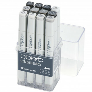 Sada markerů Copic Classic 12ks Toner Gray - 