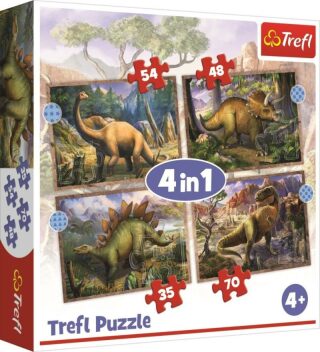 Puzzle Zajímaví dinosauři 4v1 (Defekt) - neuveden