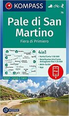 Pale di San Martino, Fiera di Primiero 1:50 000 / turistická mapa KOMPASS 76 - 