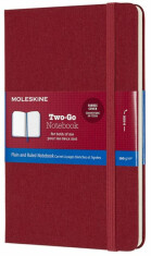 Moleskine - zápisník Two-go - červený, čistý/linkovaný M - 