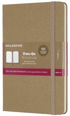 Moleskine - zápisník Two-go - hnědý, čistý/linkovaný M - 