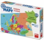 Puzzle mapy Evropa - 69 dílků - 