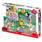 Mickey a Minnie sportovci: puzzle 3x55 dílků - 