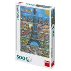 Puzzle 500 Eiffelova věž kreslená - 