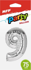 Balónek č.9 nafukovací fóliový 75 cm - 