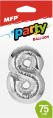 Balónek č.8 nafukovací fóliový 75 cm - 