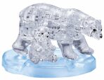 3D Crystal puzzle Lední medvědice s mládětem / 40 dílků - 
