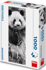 Puzzle Panda v trávě 1000 dílků panoramic - 