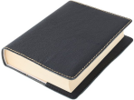 Kožený obal na knihu KLASIK XL 25,5 x 39,8 cm - kůže černá vzorovaná - 