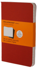 Moleskine - Notesy 3 ks - červené, linkované S - 