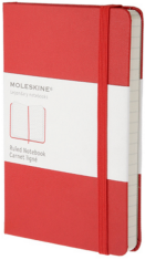 Moleskine - zápisník - linkovaný, červený S - 