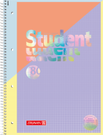 Studentský spirálový blok A4  perleťový - čtvereček, 80 listů (90g) - 