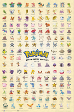 Plakát Pokemon - Kanto First Generation - 