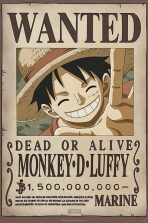 Plakát One Piece - Wanted Luffy - 