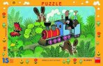 Puzzle deskové Krtek a lokomotiva 15 dílků - 