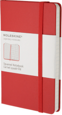 Moleskine  - zápisník - čtverečkovaný, červený S - 