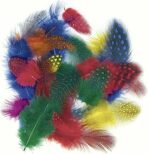 Dekorativní peříčka Guinea/mix barev - kropenatá - 