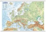 Evropa - obecně zeměpisná mapa, office, nástěnná, 1 : 4 500 000 (s lištami v tubusu) - 