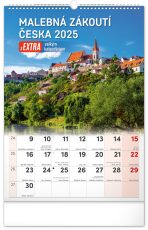 Nástěnný kalendář Malebná zákoutí Česka s extra velkým kalendáriem 2025 - 