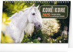 NOTIQUE Stolní kalendář Koně – Kone CZ/SK 2025, 23,1 x 14,5 cm - 