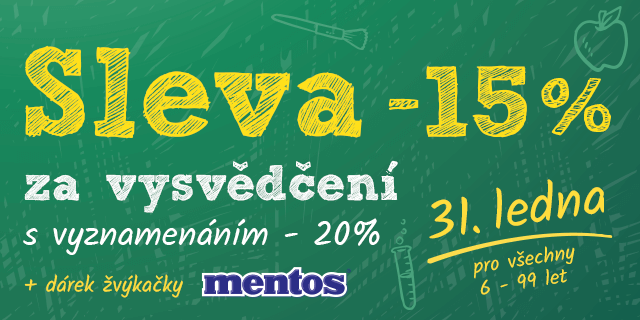 Odměna za vysvědčení – sleva až 20 %