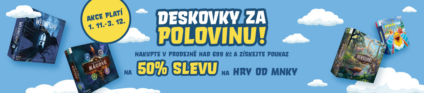 Deskovky za polovinu? Nyní v KNIHY DOBROVSKÝ!